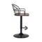 Armen Living Edward Adjustable Walnut Glazed Barstool in Black Powder Coated Finish LCEWBABLWA - alternate 4
